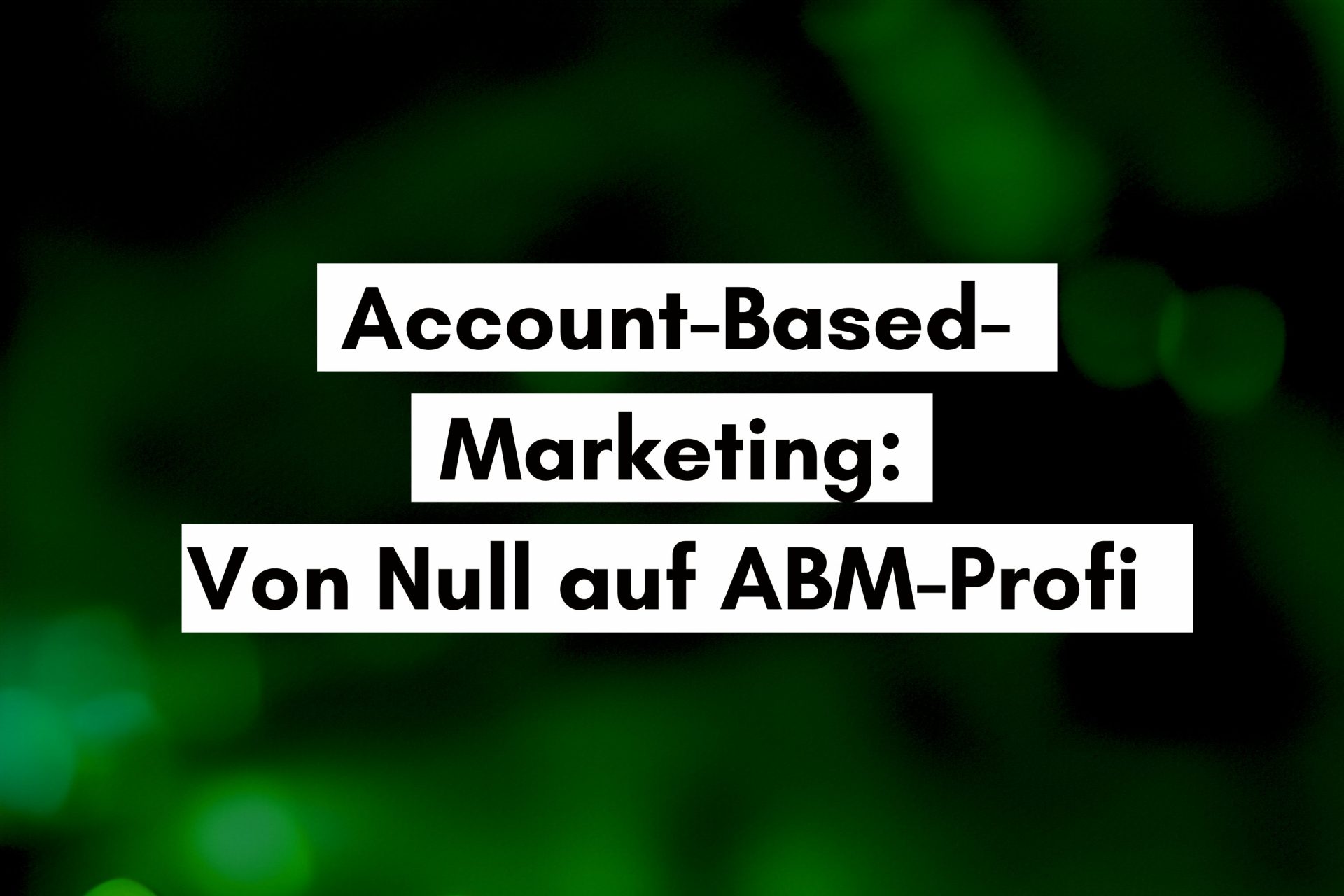 Von Null auf ABM-Profi: Ein strategisches Framework für B2B Marketing und Sales
